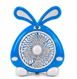 Mini ventilator cu fir model IEPURAS pentru birou portabil ALBASTRU